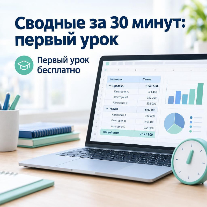 Пример баннера REKLIK для онлайн-школы: «Сводные за 30 минут: первый урок»
