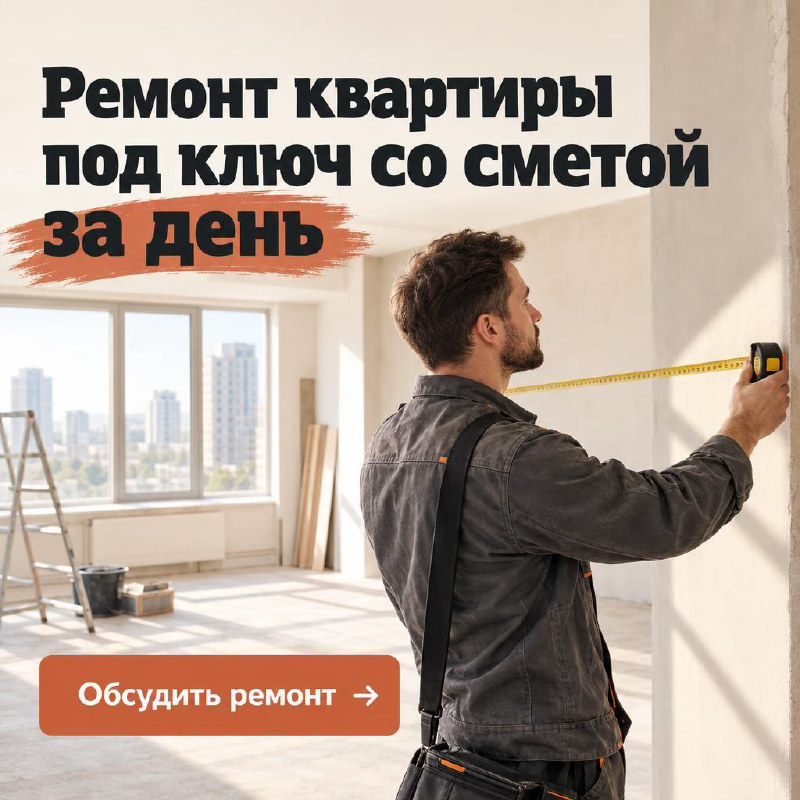 Баннер REKLIK для ремонта квартир: «Ремонт квартиры под ключ со сметой за день»